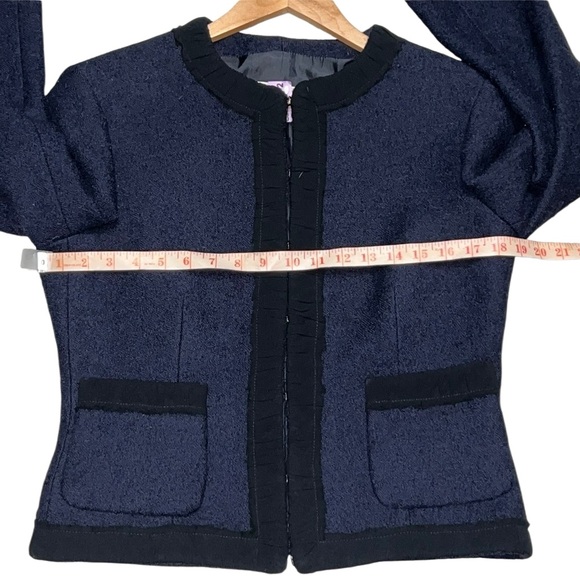 Michael Kors Italy Lady Coat Ruffle Structured Shoulders Blazer Wool Career 10